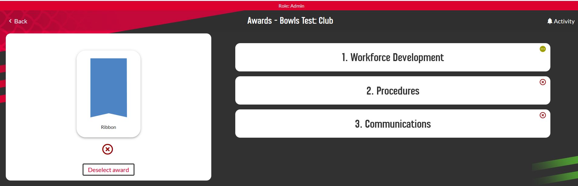 Award requirements