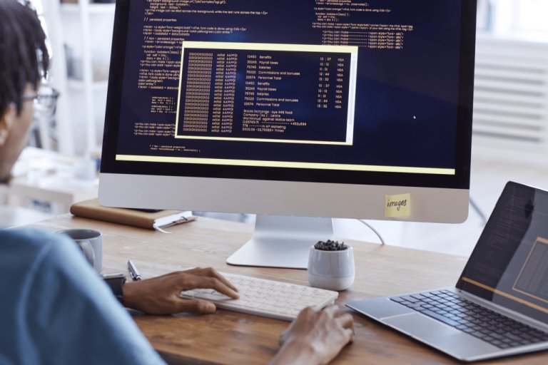 A software developer reviewing code.